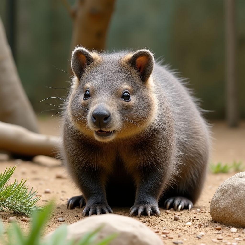 Wombat in enclosure