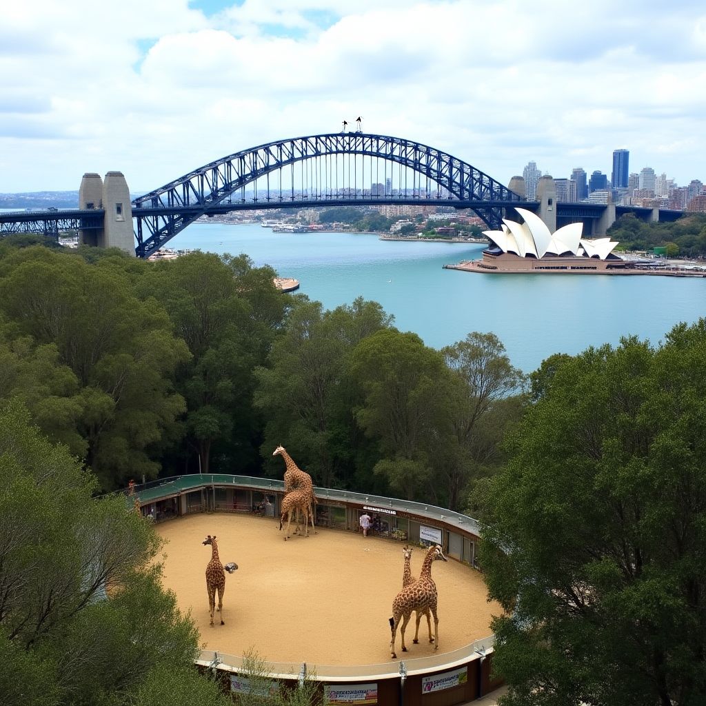 Panoramic view of Taronga Zoo in Sydney