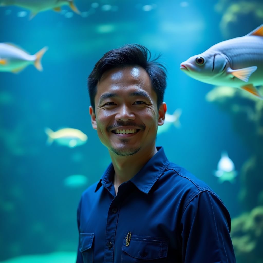 Young couple at aquarium